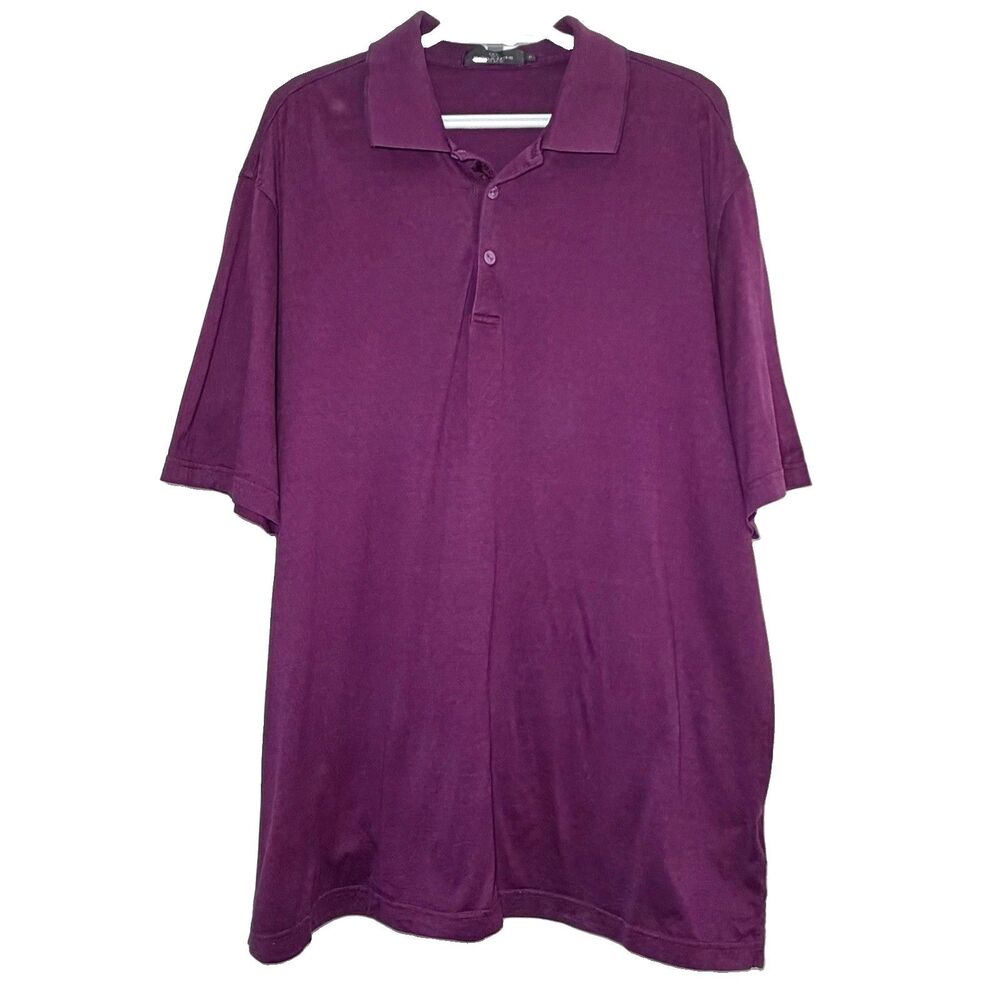 Bugatchi Uomo Polo Shirt Mens XL Burgundy Mercerized Cotton Short Sleeve Golf